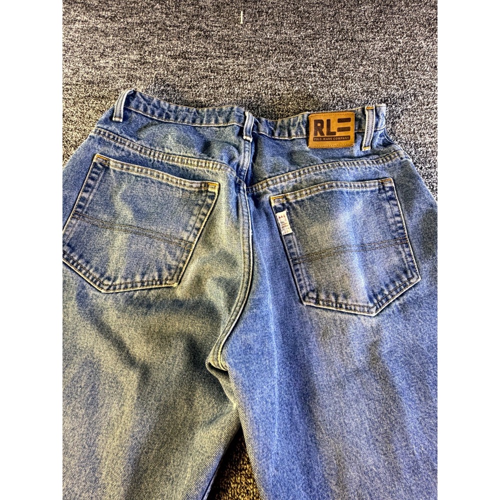 Polo Ralph Lauren Jeans Mens 34x30 Blue Denim Cotton Medium Wash Straight Leg - Picture 9 of 15